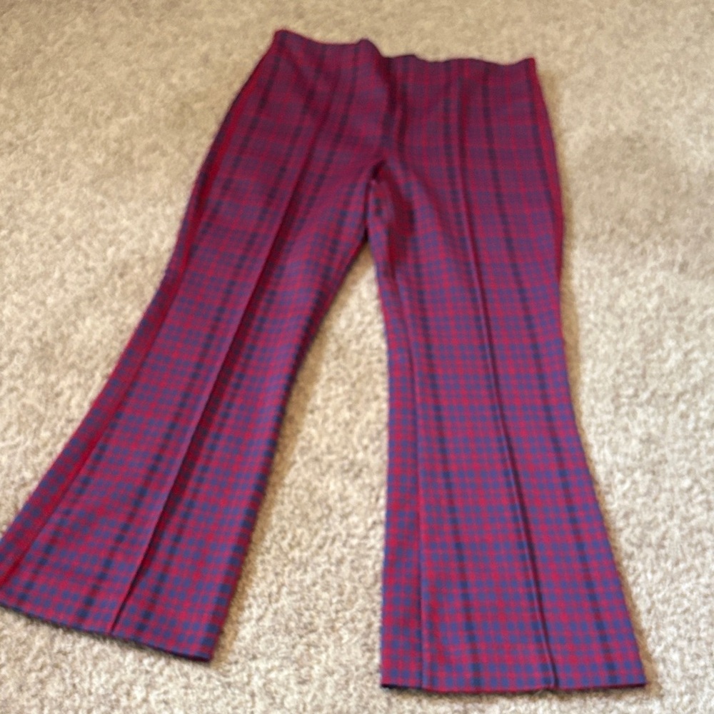 Anthropologie Maeve Checkered Flare Pants